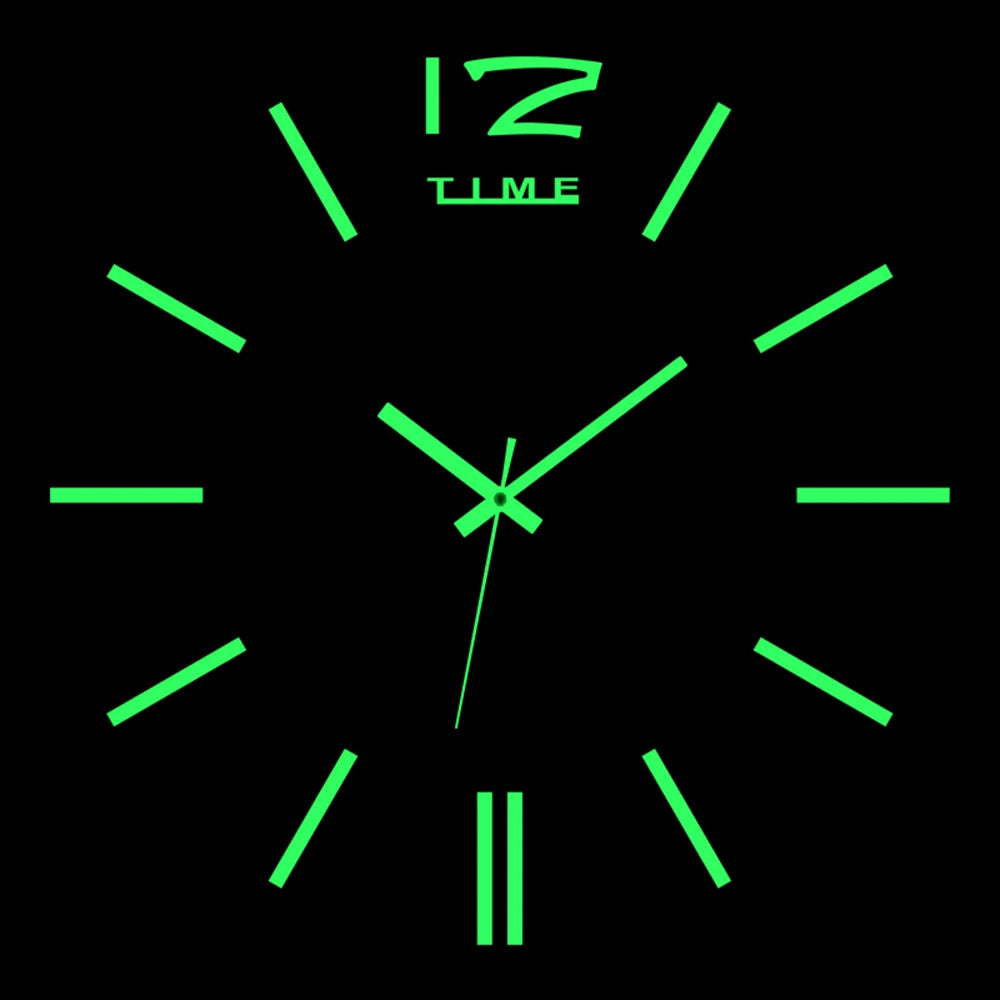 Wall Clock Modern Design Luminous Frameless Wall Clocks DIY Digital Clock Wall Stickers Silent Quartz Watch Home Decor Decal HOT