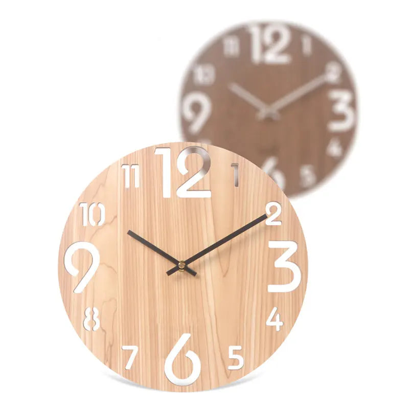 Battery Operated Silent Wood Wall Clocks Easy and Clear to Read Time Wall Clocks for Home Decoration Necessity