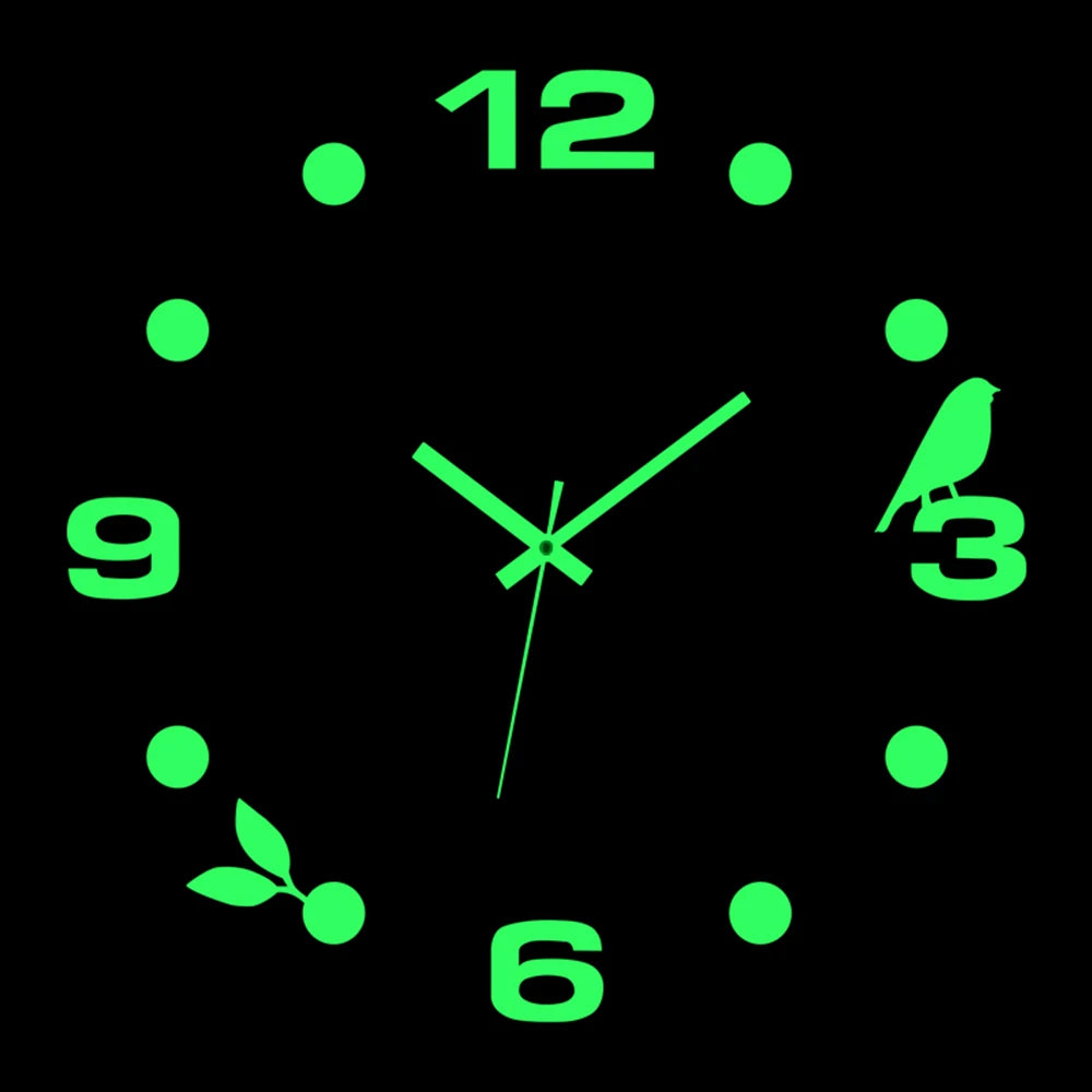 Wall Clock Modern Design Luminous Frameless Wall Clocks DIY Digital Clock Wall Stickers Silent Quartz Watch Home Decor Decal HOT