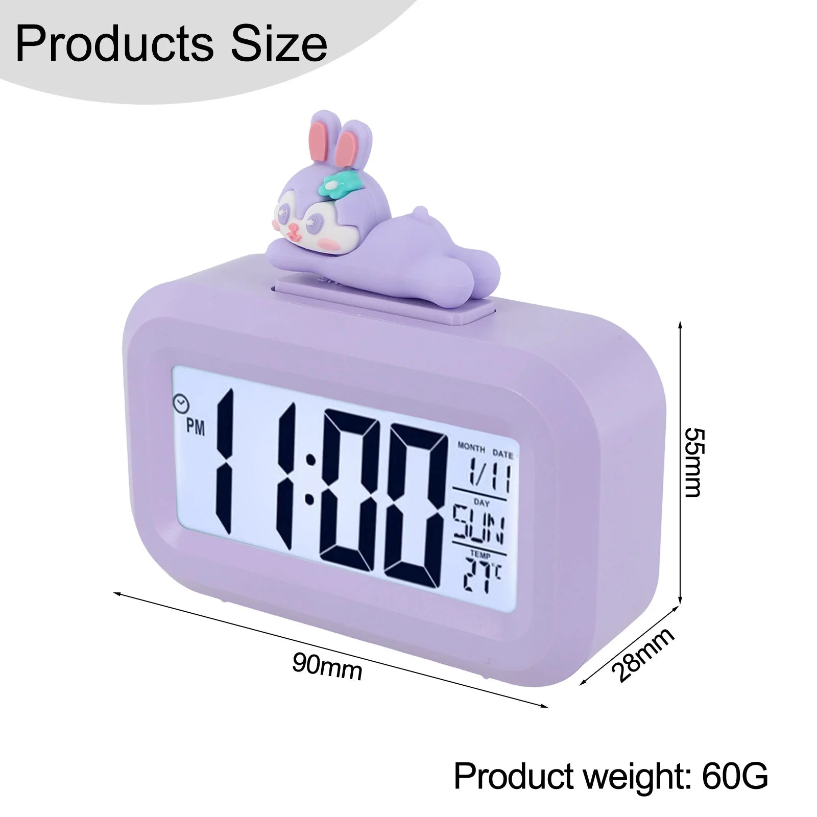 Cartoon Music Stopwatch For Studying Time Management Date Countdown Timer Digital Table Clocks Reminder Desktop Alarm Clock