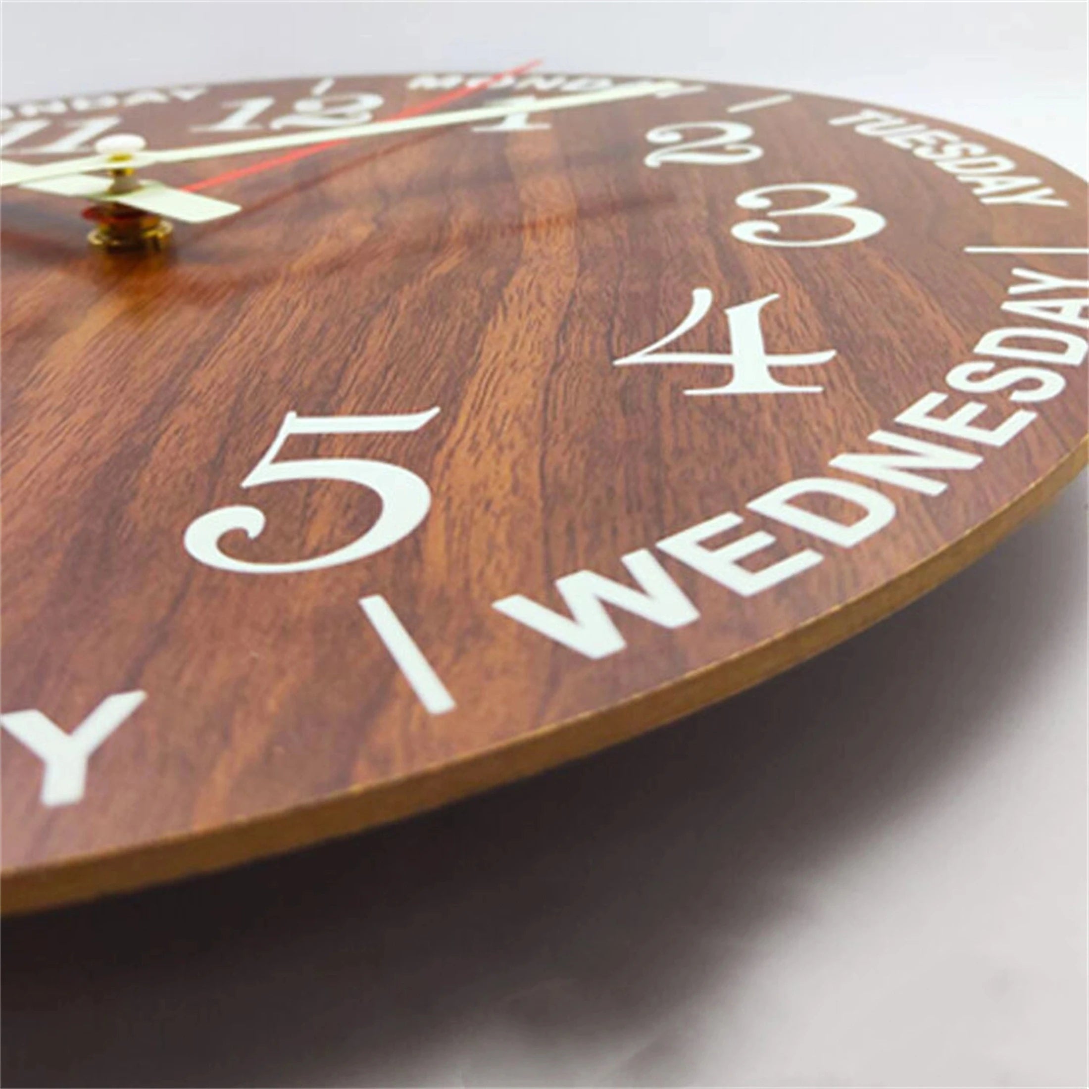12 Inch Luminous Wall Clock Wood Silent Light in Dark Night Large Number Fashion Wall Clock Non Ticking Clock With Night Light