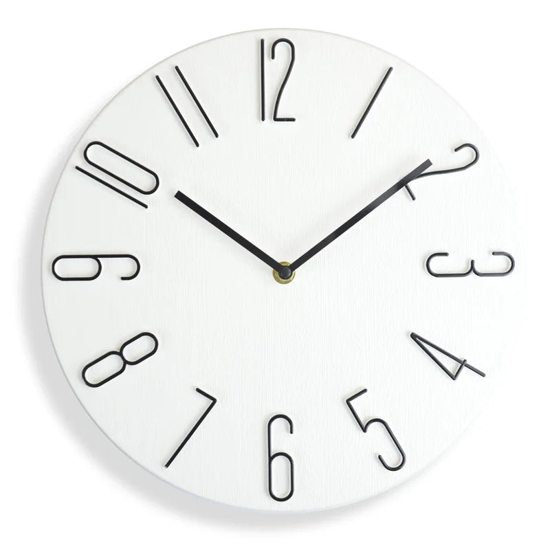 30cm 12inch Wall Clocks Living Room Silent Brief Wall Clock Nordic Fashion Wall Watch No Second Hand Simple Quartz Clock