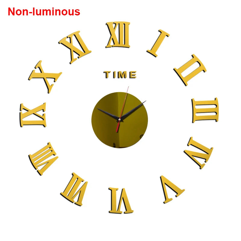 Wall Clock Modern Design Luminous Frameless Wall Clocks DIY Digital Clock Wall Stickers Silent Quartz Watch Home Decor Decal HOT