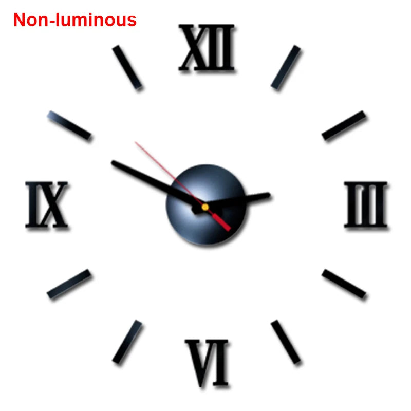 Wall Clock Modern Design Luminous Frameless Wall Clocks DIY Digital Clock Wall Stickers Silent Quartz Watch Home Decor Decal HOT
