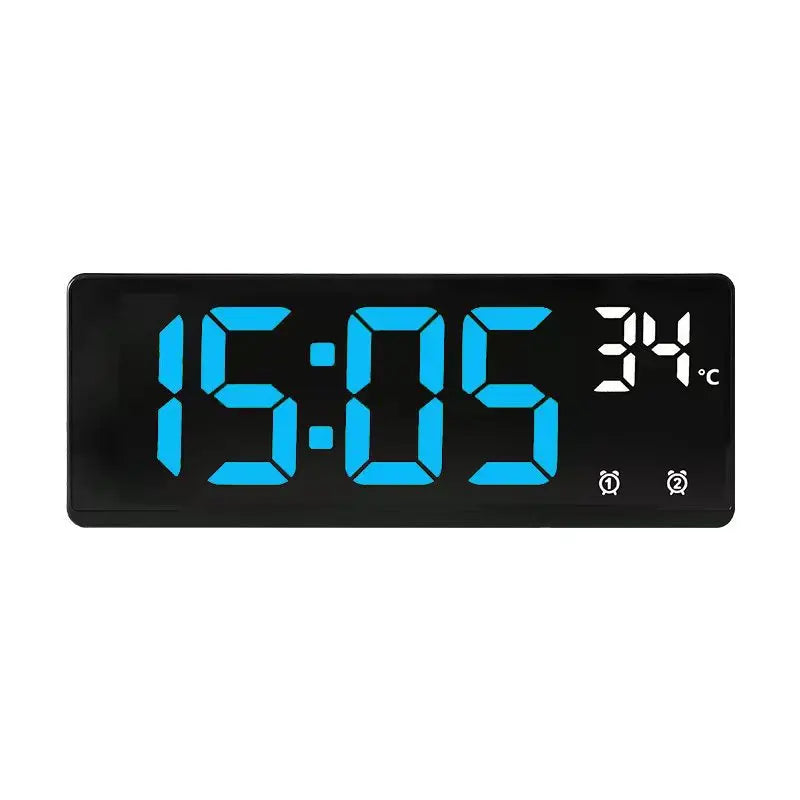 Electronic Clock Voice Control Digital Alarm Clock Temperature Desktop Table Clock Night Mode 12/24H LED Clock Watch Desk