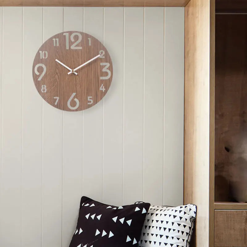 Battery Operated Silent Wood Wall Clocks Easy and Clear to Read Time Wall Clocks for Home Decoration Necessity