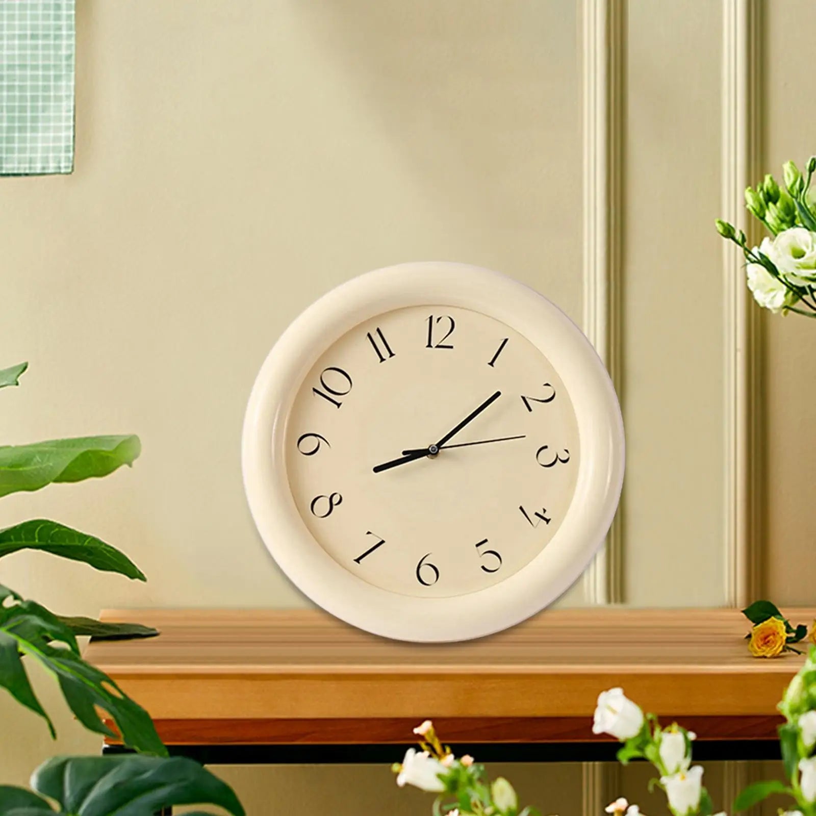 Wall Clock Non Ticking Rustic Modern Decorative Clock Round Time Clock Small Clock for Bathroom Office Bedroom Study Home
