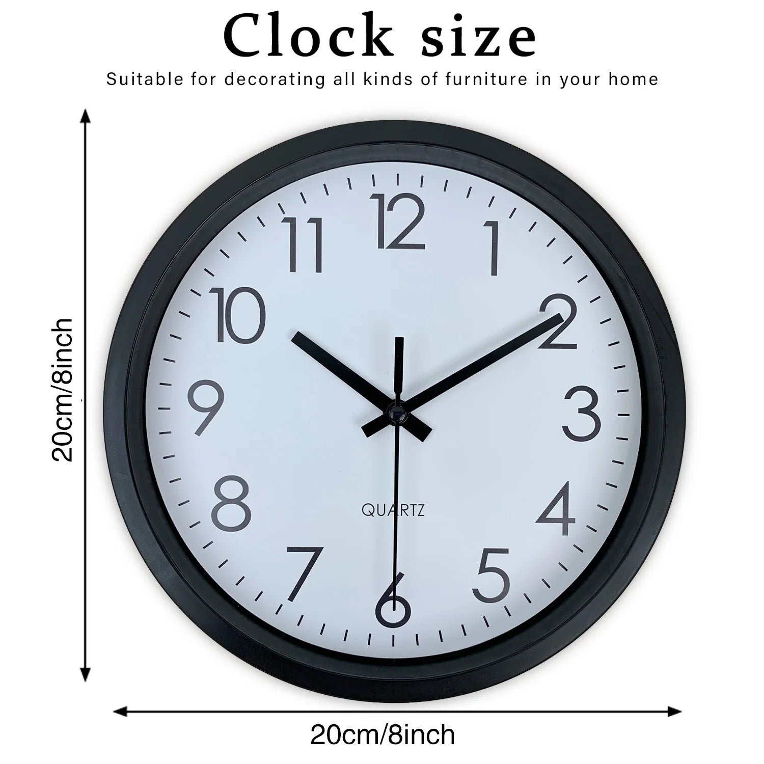Modern simple wall clock, study, bedroom, living room, bathroom silent non-ticking wall clock, home wall decoration clock