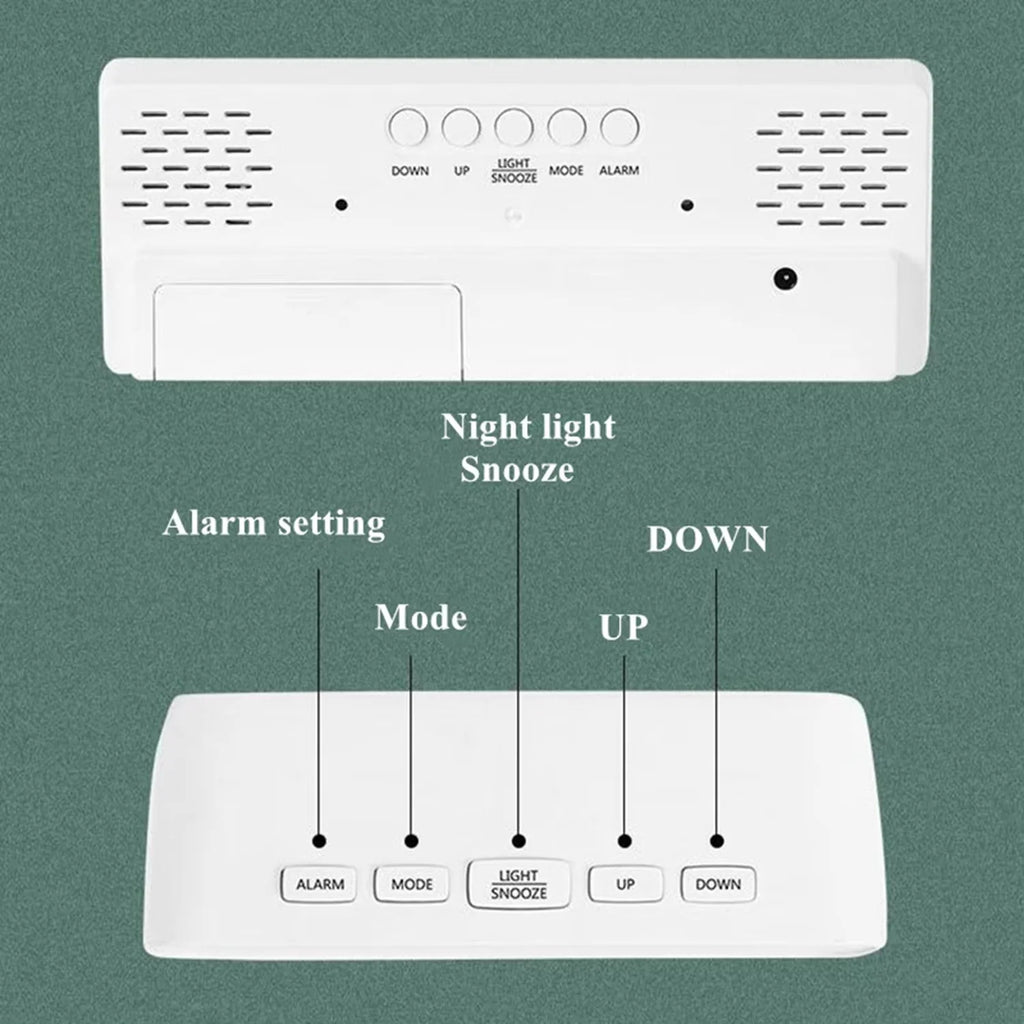 Latest Digital Clock LED Alarm Clock Bedroom Electronic Desktop Clock With Temperature Display Adjustable Brightness 12/24 Hours