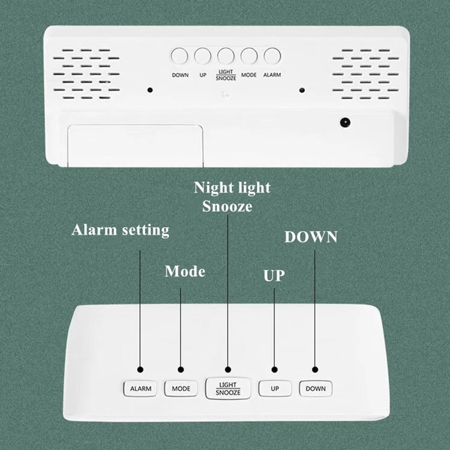 Latest Digital Clock LED Alarm Clock Bedroom Electronic Desktop Clock With Temperature Display Adjustable Brightness 12/24 Hours