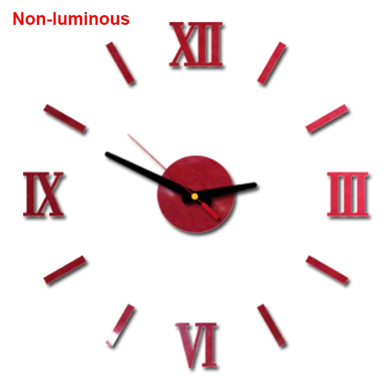 Wall Clock Modern Design Luminous Frameless Wall Clocks DIY Digital Clock Wall Stickers Silent Quartz Watch Home Decor Decal HOT
