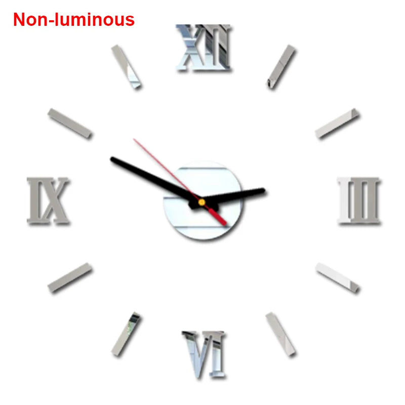 Wall Clock Modern Design Luminous Frameless Wall Clocks DIY Digital Clock Wall Stickers Silent Quartz Watch Home Decor Decal HOT
