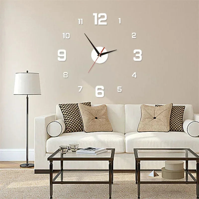 DIY Modern Design Large Wall Clock Fashion Decorative Living Room Wall Clock Home Decoration Clocks Decor Decoration for Bedroom