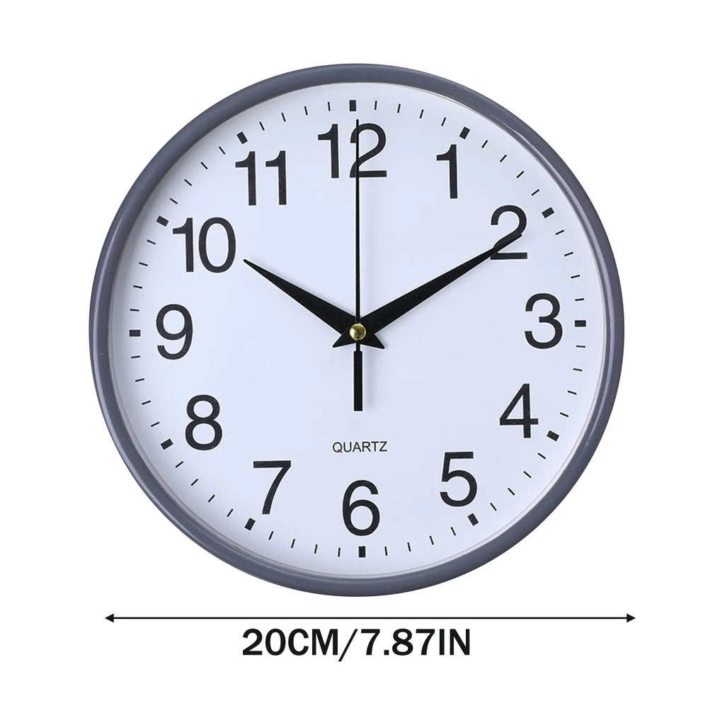 Round Clock Silent Wall Clock Large Number Round Wall Clock for Home Office Decoration Silent Non-ticking 8 Inch Hanging Clock