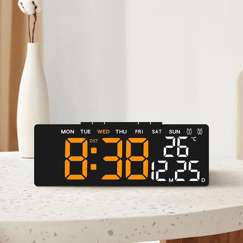 Digital Alarm Clock USB Powered Desktop Clock Dual Alarm Brightness Adjustable Electronic LED Alarm Table Clock Home Decoration