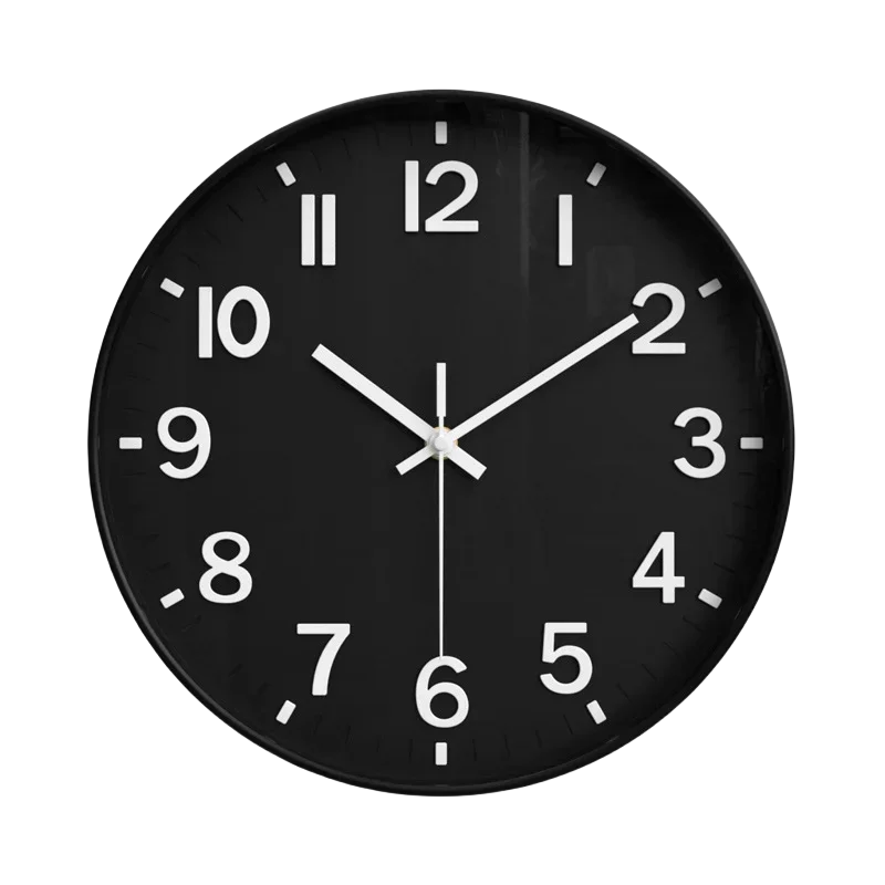 12 Inch Wall Clock Silent Non Ticking Quartz Battery Operated Round Clock Bedroom Office Home Decoration (Battery Not Included)