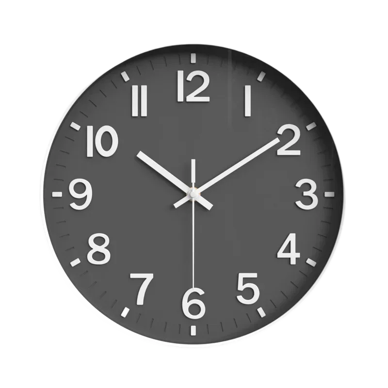 12 Inch Wall Clock Silent Non Ticking Quartz Battery Operated Round Clock Bedroom Office Home Decoration (Battery Not Included)