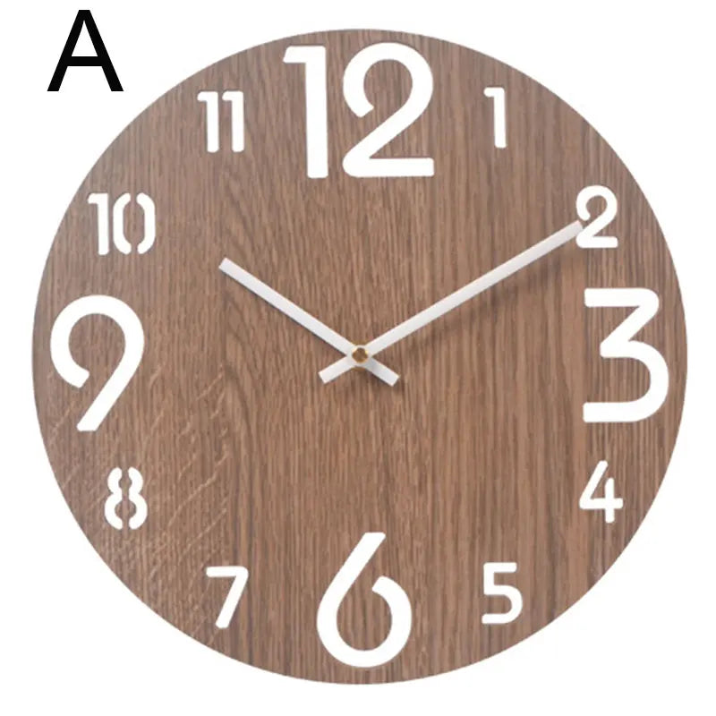 Battery Operated Silent Wood Wall Clocks Easy and Clear to Read Time Wall Clocks for Home Decoration Necessity