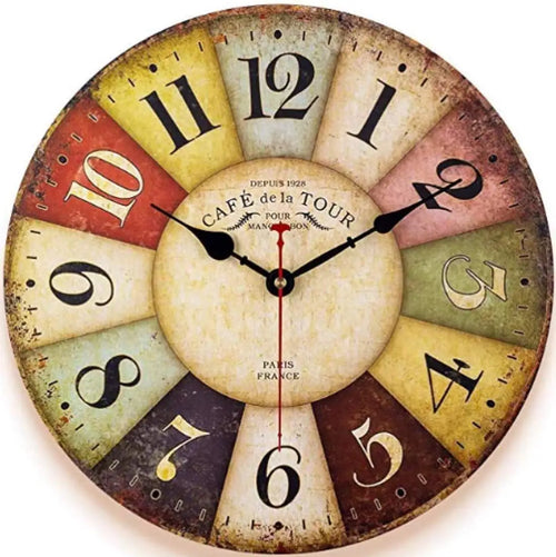 12 Inch Thick Wood Kitchen Wall Clock Retro Farmhouse Clocks for Living Room Decor Bedroom Restaurant