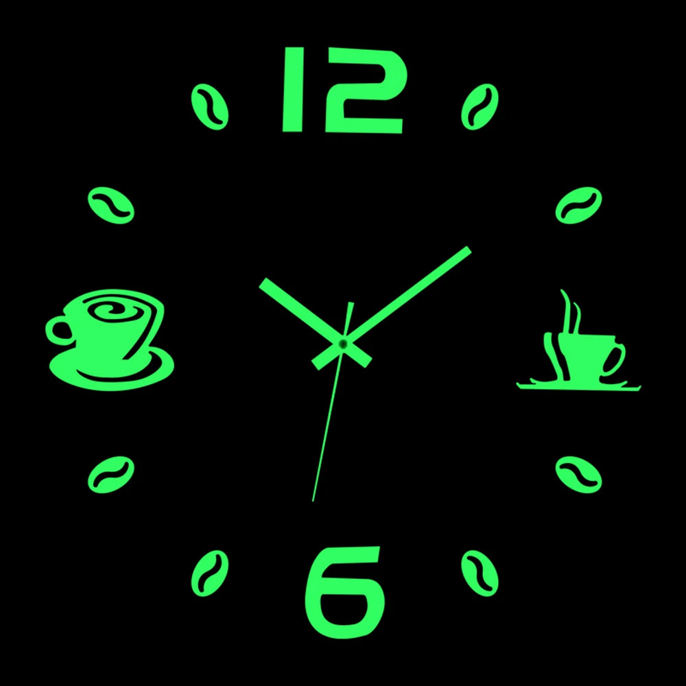 Wall Clock Modern Design Luminous Frameless Wall Clocks DIY Digital Clock Wall Stickers Silent Quartz Watch Home Decor Decal HOT