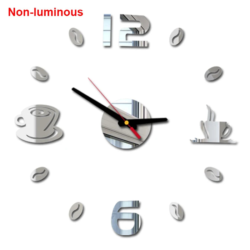 Wall Clock Modern Design Luminous Frameless Wall Clocks DIY Digital Clock Wall Stickers Silent Quartz Watch Home Decor Decal HOT
