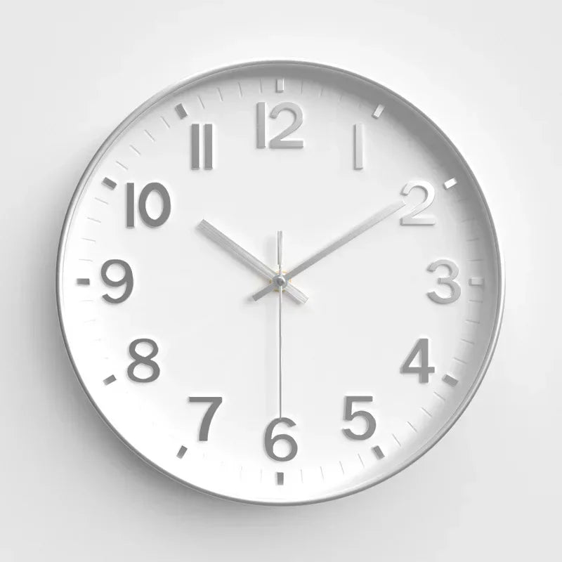 12 Inch Wall Clock Silent Non Ticking Quartz Battery Operated Round Clock Bedroom Office Home Decoration (Battery Not Included)
