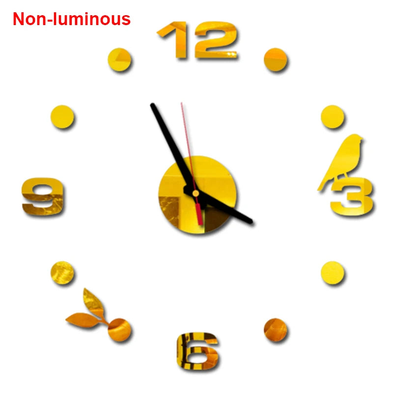 Wall Clock Modern Design Luminous Frameless Wall Clocks DIY Digital Clock Wall Stickers Silent Quartz Watch Home Decor Decal HOT