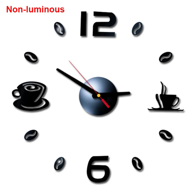Wall Clock Modern Design Luminous Frameless Wall Clocks DIY Digital Clock Wall Stickers Silent Quartz Watch Home Decor Decal HOT