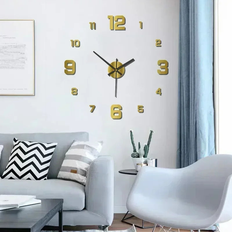 DIY Modern Design Large Wall Clock Fashion Decorative Living Room Wall Clock Home Decoration Clocks Decor Decoration for Bedroom