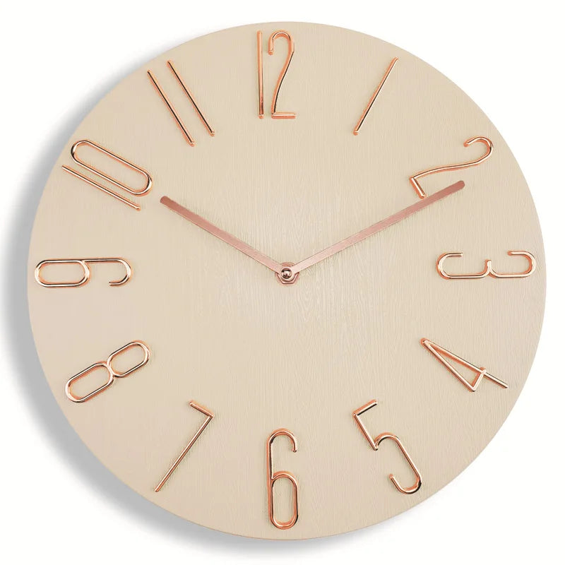 30cm 12inch Wall Clocks Living Room Silent Brief Wall Clock Nordic Fashion Wall Watch No Second Hand Simple Quartz Clock
