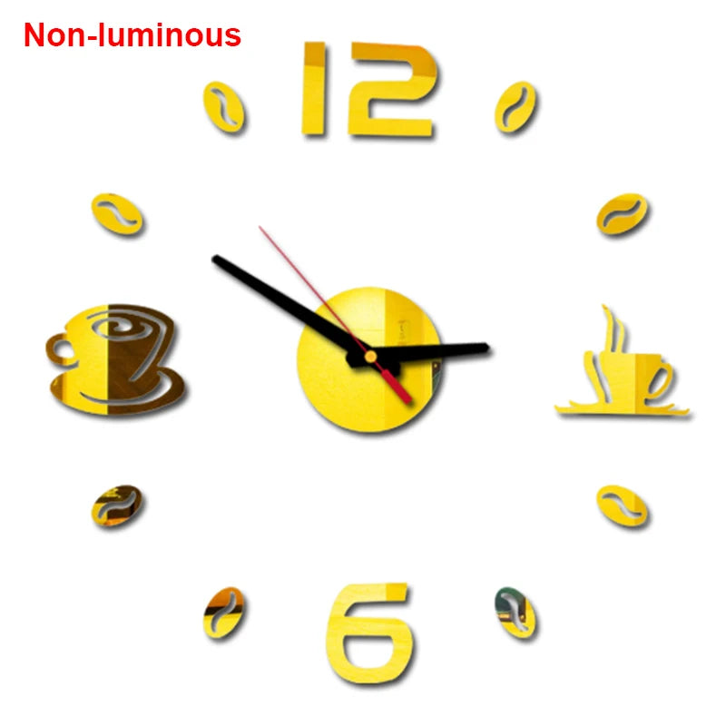 Wall Clock Modern Design Luminous Frameless Wall Clocks DIY Digital Clock Wall Stickers Silent Quartz Watch Home Decor Decal HOT