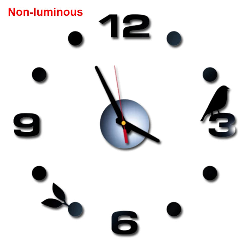 Wall Clock Modern Design Luminous Frameless Wall Clocks DIY Digital Clock Wall Stickers Silent Quartz Watch Home Decor Decal HOT