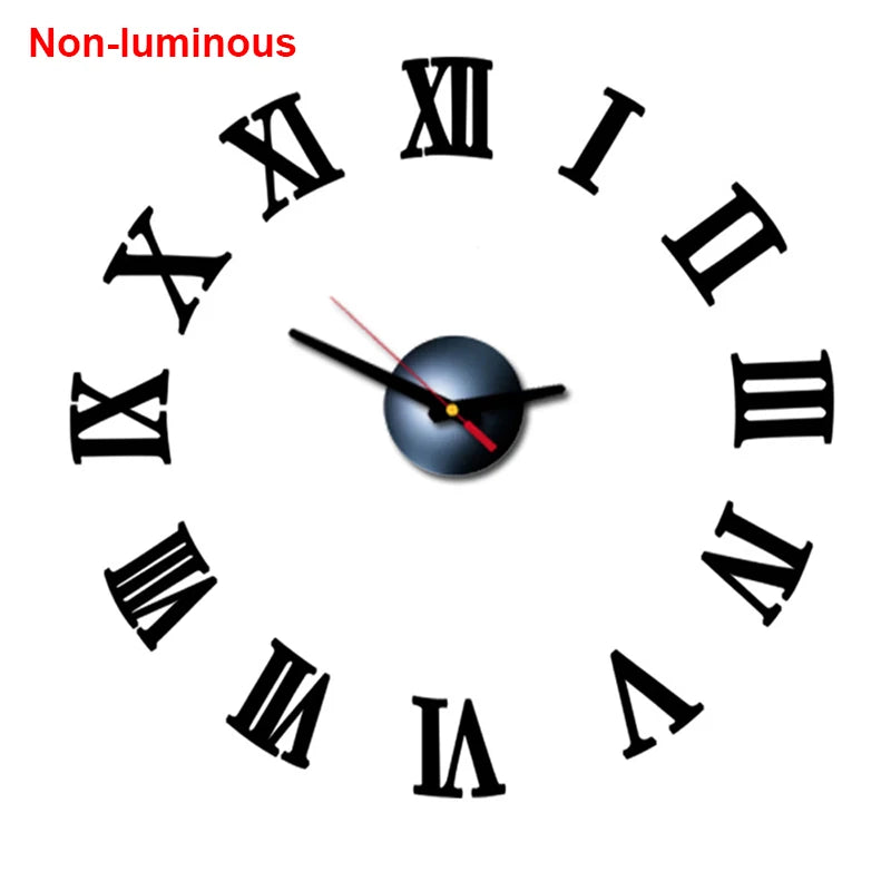 Wall Clock Modern Design Luminous Frameless Wall Clocks DIY Digital Clock Wall Stickers Silent Quartz Watch Home Decor Decal HOT