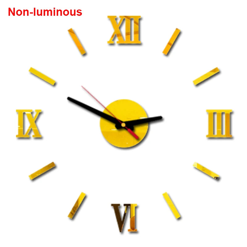 Wall Clock Modern Design Luminous Frameless Wall Clocks DIY Digital Clock Wall Stickers Silent Quartz Watch Home Decor Decal HOT