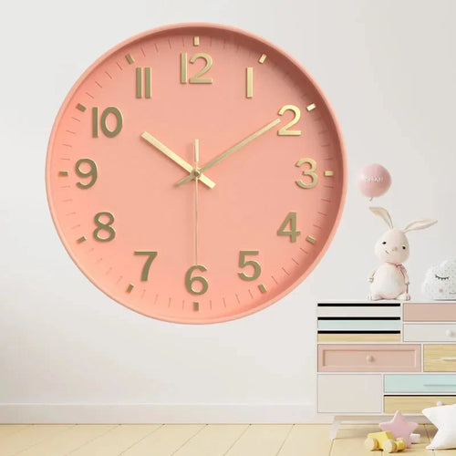 12 Inch Wall Clock Silent Non Ticking Quartz Battery Operated Round Clock Bedroom Office Home Decoration (Battery Not Included)