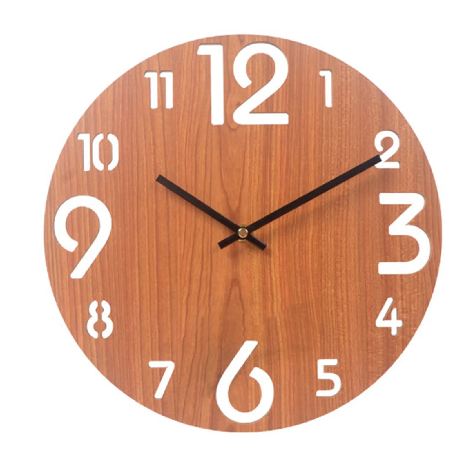 Battery Operated Silent Wood Wall Clocks Easy and Clear to Read Time Wall Clocks for Home Decoration Necessity