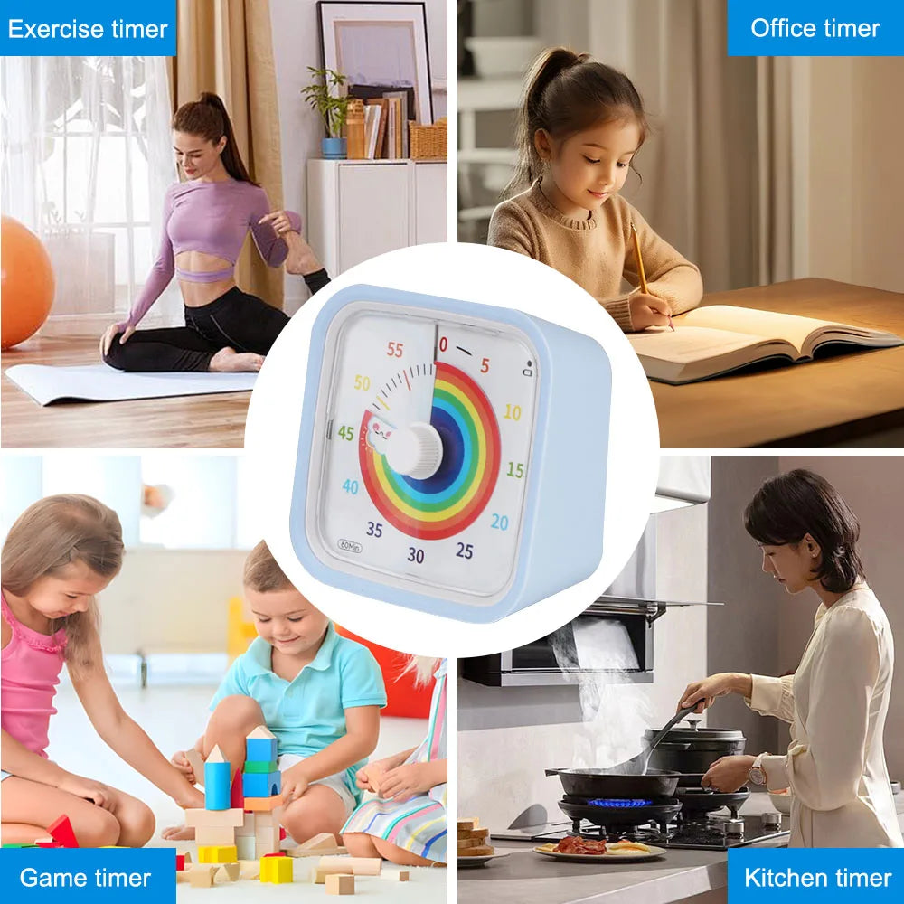 Alarm Clock Cute Cartoon Decorative Time Management Tool Kids Children Reminder Visual Timer Countdown Timer 60 Minutes