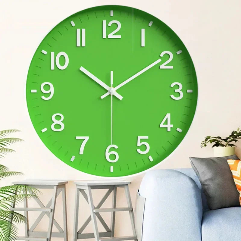 12 Inch Wall Clock Silent Non Ticking Quartz Battery Operated Round Clock Bedroom Office Home Decoration (Battery Not Included)