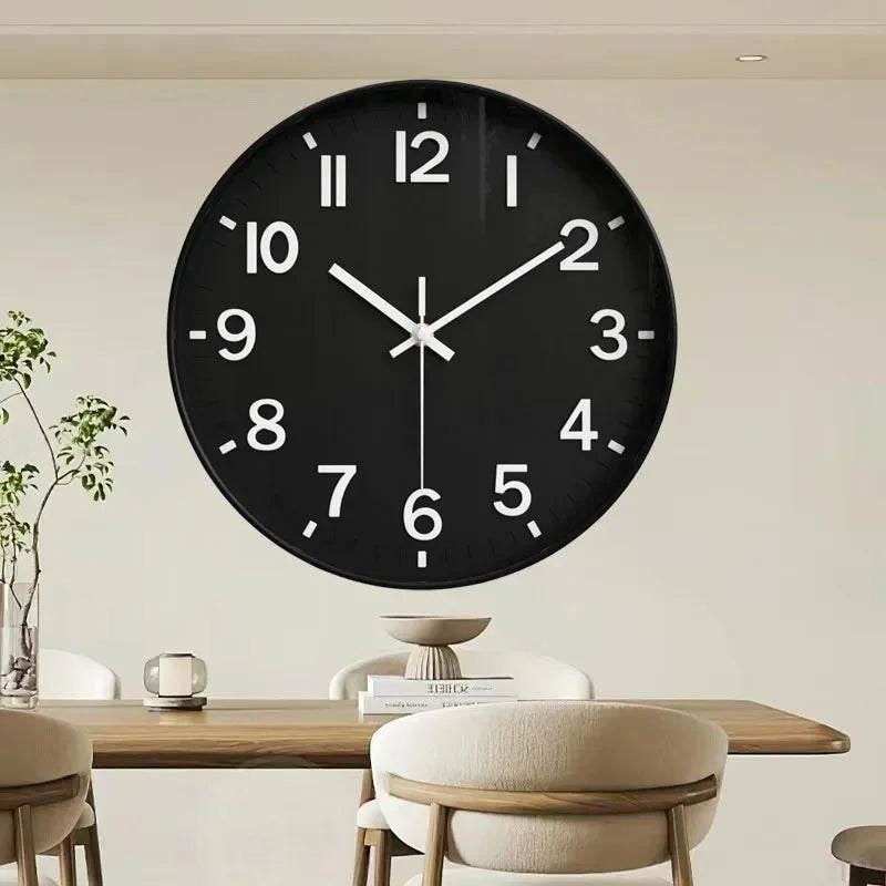 12 Inch Wall Clock Silent Non Ticking Quartz Battery Operated Round Clock Bedroom Office Home Decoration (Battery Not Included)