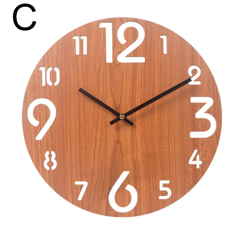Battery Operated Silent Wood Wall Clocks Easy and Clear to Read Time Wall Clocks for Home Decoration Necessity