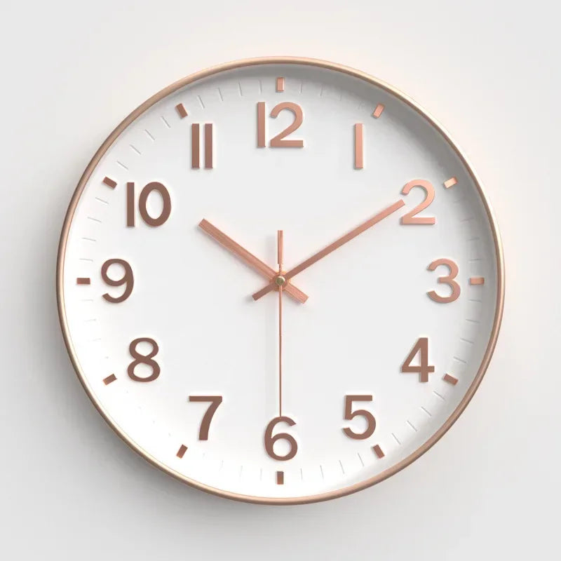 12 Inch Wall Clock Silent Non Ticking Quartz Battery Operated Round Clock Bedroom Office Home Decoration (Battery Not Included)