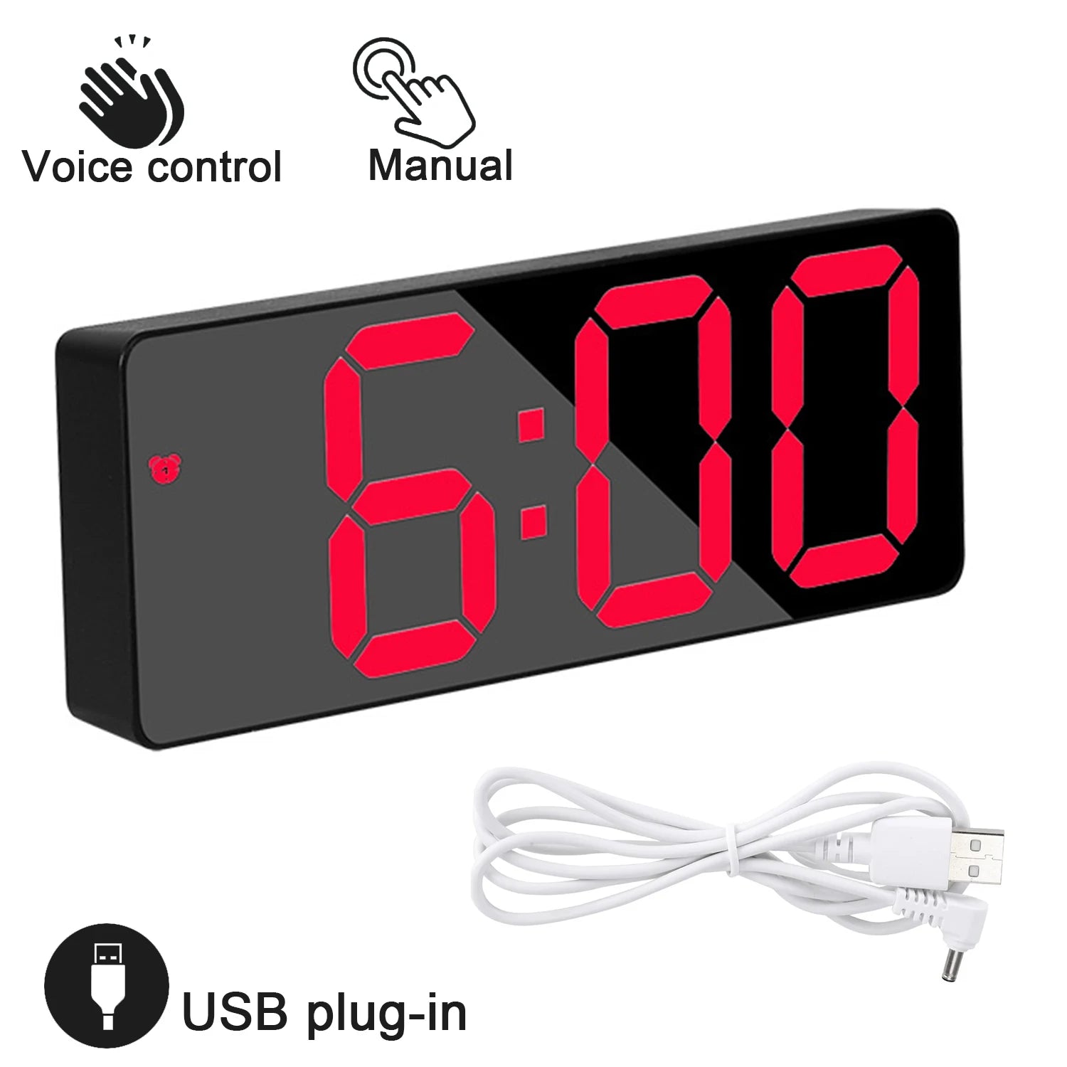 Latest Digital Clock LED Alarm Clock Bedroom Electronic Desktop Clock With Temperature Display Adjustable Brightness 12/24 Hours