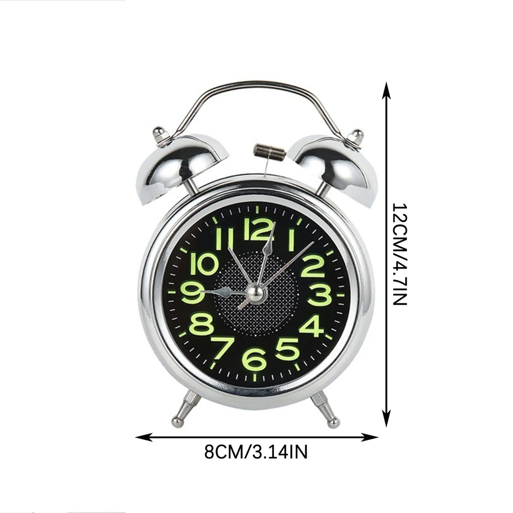 Loud Alarm Clock for Heavy Sleepers Adults Retro 4 Inch Silent Quartz with Backlight Twin Bell Analog Kids Alarm Clocks