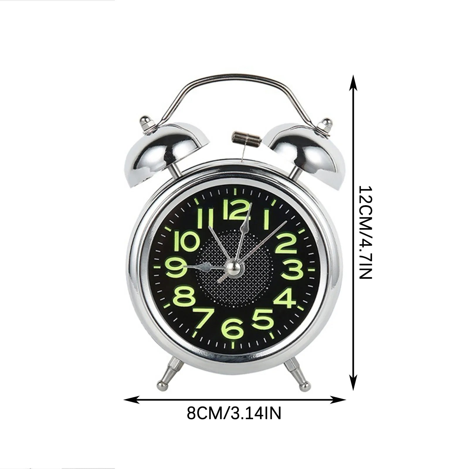 Loud Alarm Clock for Heavy Sleepers Adults Retro 4 Inch Silent Quartz with Backlight Twin Bell Analog Kids Alarm Clocks