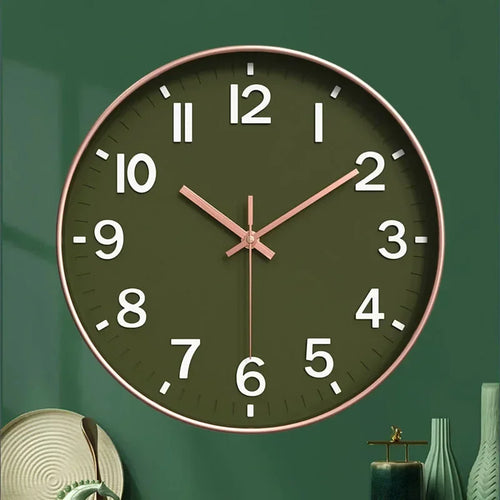 12 Inch Wall Clock Silent Non Ticking Quartz Battery Operated Round Clock Bedroom Office Home Decoration (Battery Not Included)