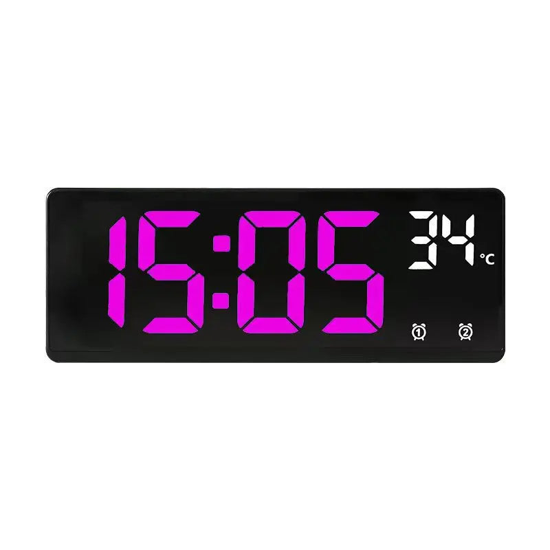 Electronic Clock Voice Control Digital Alarm Clock Temperature Desktop Table Clock Night Mode 12/24H LED Clock Watch Desk